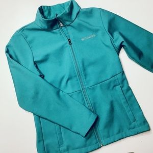 Columbia | Girl’s Full Zip Teal Jacket w/ Two Front Zipper Pockets